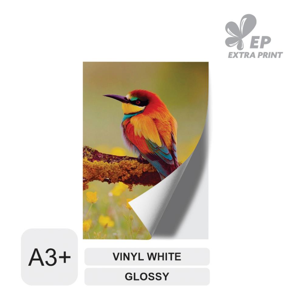 Cetak Digital A3+ Sticker Vinyl White Glossy
