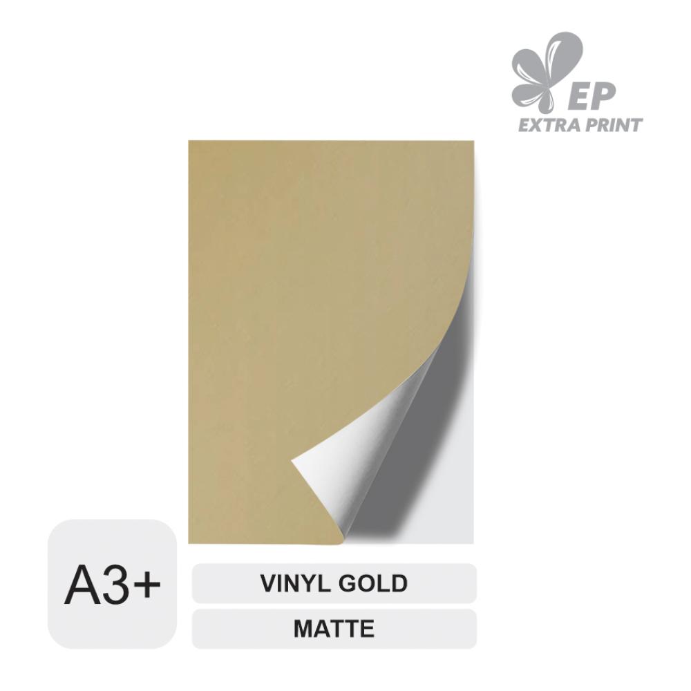 Cetak Digital A3+ Sticker Vinyl Gold Matte