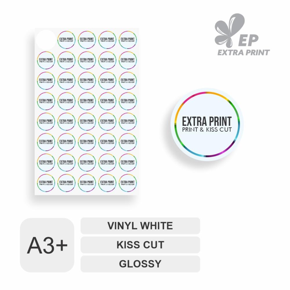 Print & Kiss Cut A3+ Sticker Vinyl White Glossy
